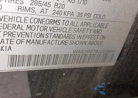 2018 Audi Q7 2.0T Premium from USA, damaged, VIN WA1LHAF79JD006643